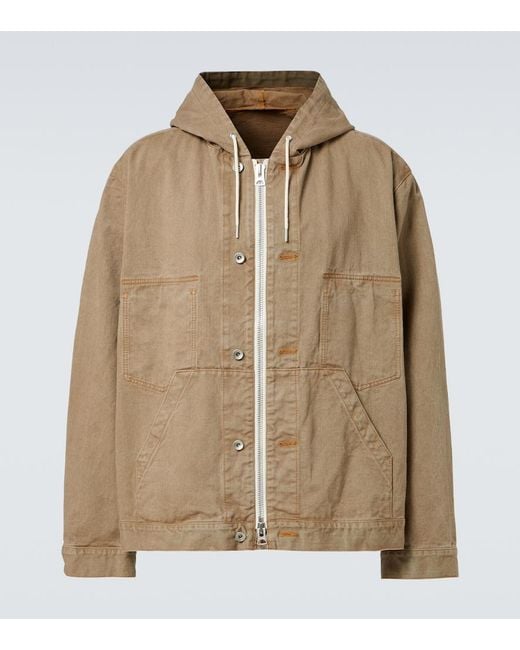Sacai Natural Hooded Denim Jacket for men