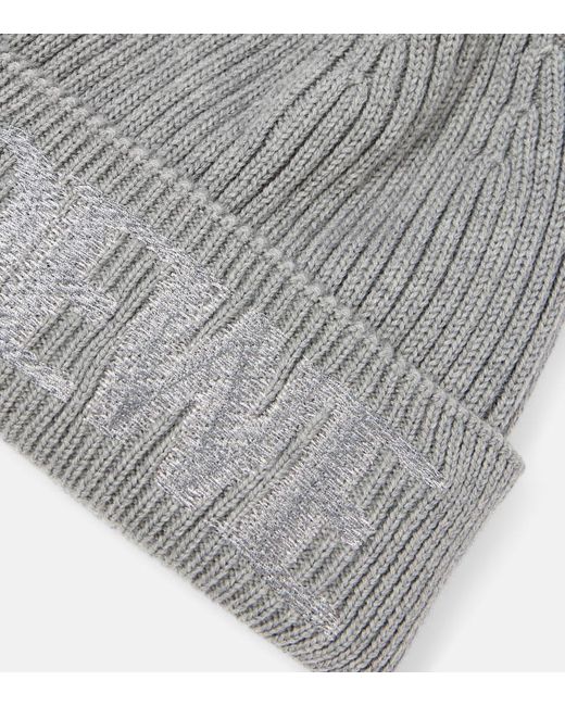 Loewe Gray Logo Wool Beanie