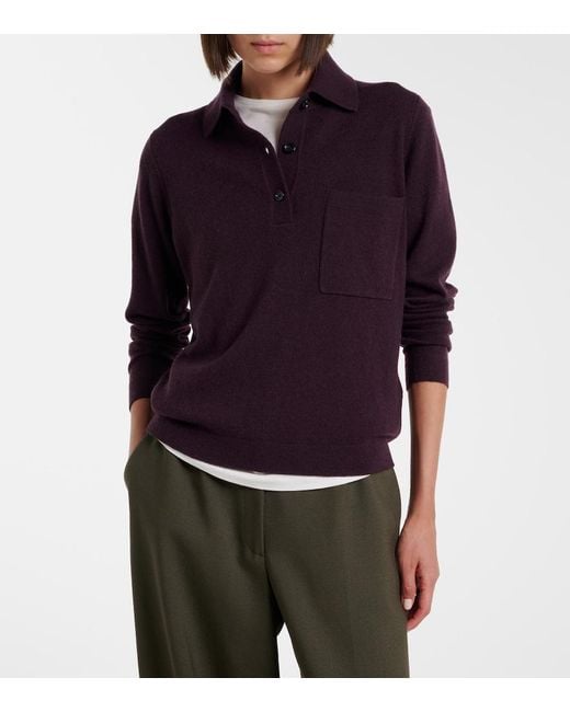 Jardin Des Orangers Purple Wool And Cashmere Polo Sweater