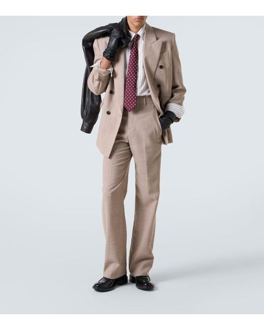 Saint Laurent Natural Wool Suit Pants for men