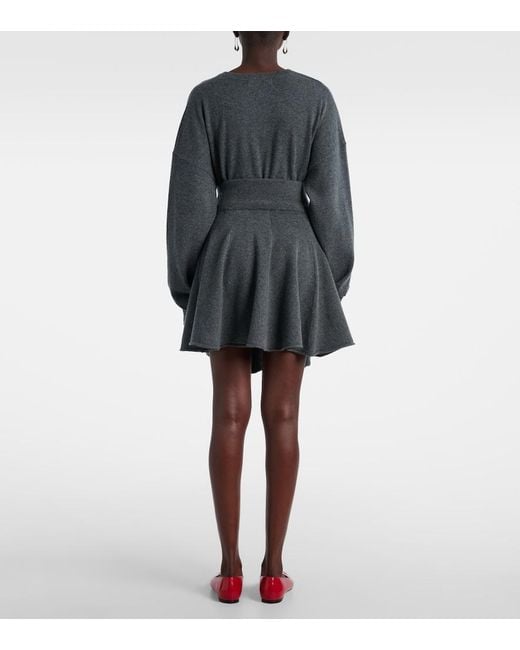 Extreme Cashmere Gray N°379 Girl Cashmere-Blend Miniskirt