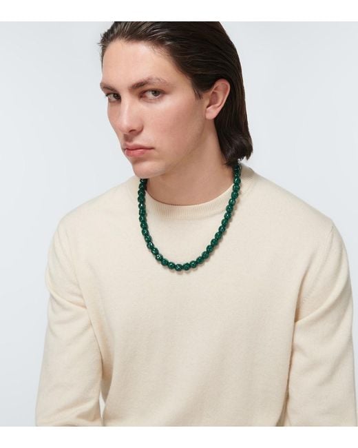 Jil Sander Blue Beaded Necklace for men