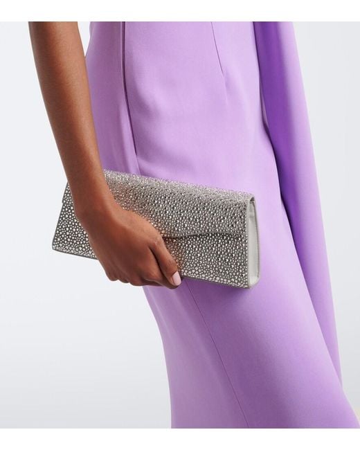 Elie Saab Gray The Midnight Embellished Suede Clutch
