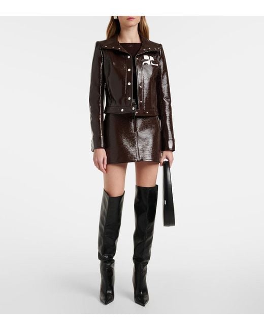 Courreges Black Reedition Vinyl Jacket