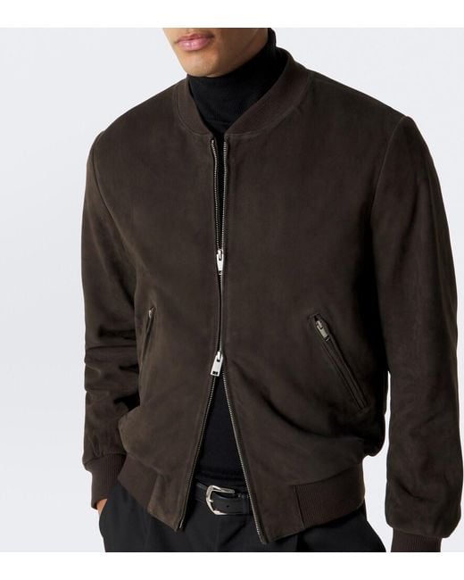 Arma Black Didier Suede Bomber Jacket for men