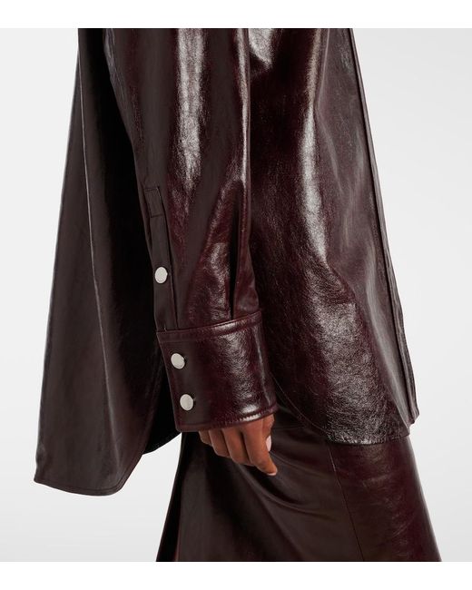 Sportmax Brown Borel Leather Overshirt
