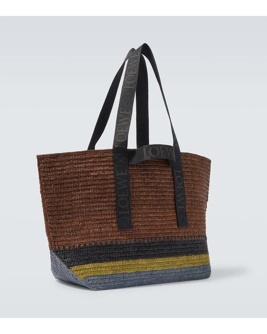 Loewe Brown Fold Raffia Shopper for men