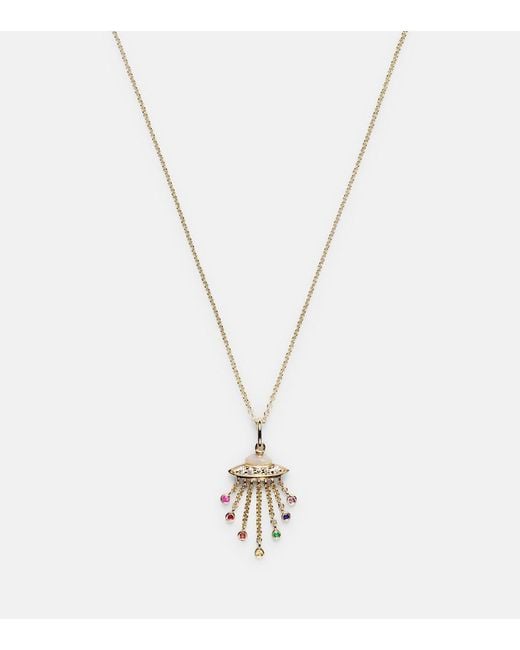 Sydney Evan White Ufo 14Kt Pendant Necklace With Diamonds