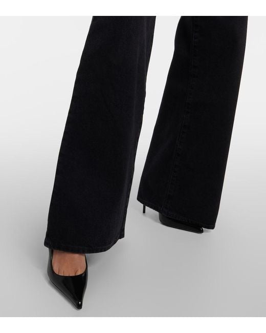 Agolde Black Clara Low-Rise Wide-Leg Jeans