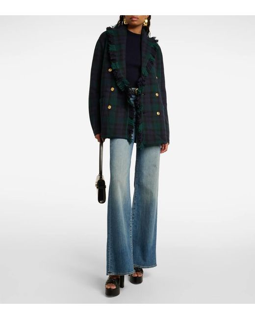 Blazer doppiopetto in lana a quadri di Polo Ralph Lauren in Green