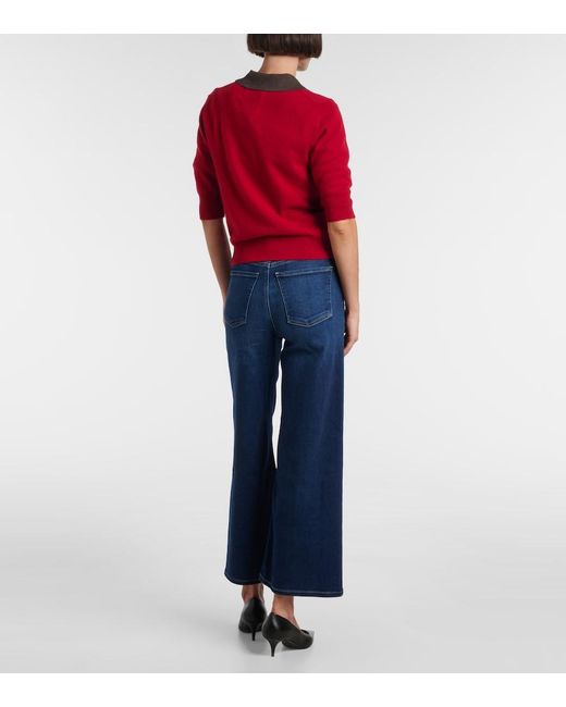 Citizens of Humanity Blue Lyra Cropped Wide-Leg Jeans