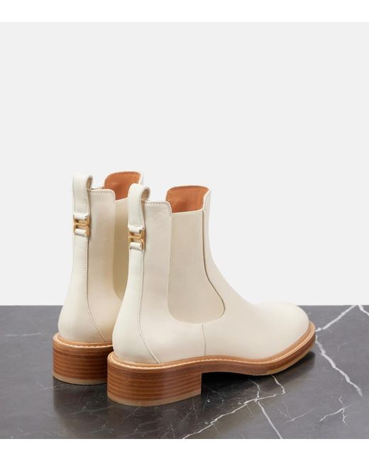 Chloé White Marcie Leather Chelsea Boots