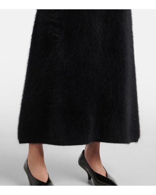Lisa Yang Black Asta Cashmere Midi Skirt