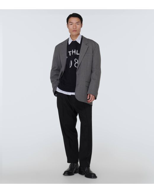 Acne Gray Oversized Wool-blend Blazer for men