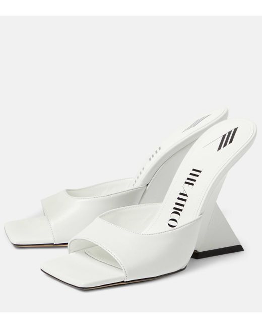 The Attico White Cheope 105 Leather Mules