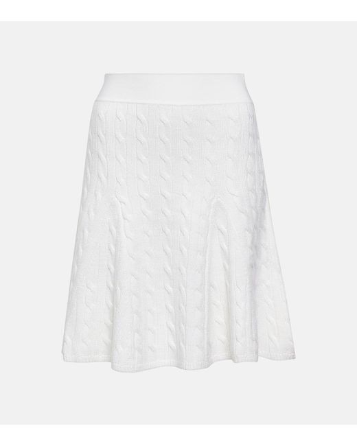 Minifalda de lana y seda Polo Ralph Lauren de color White