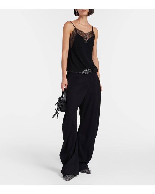 Acne Black Nylon-Trimmed Top