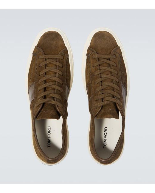 Tom Ford Brown Cambridge Suede Sneakers for men