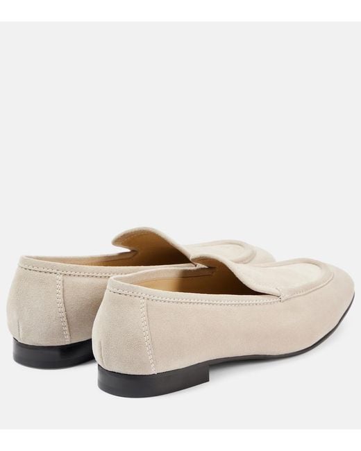 Le Monde Beryl White Lo Boy Suede Loafers