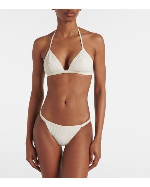 Eres White Extra Jacquard Bikini Top