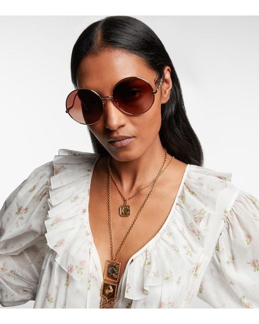 Chloé Brown Iconic Round Sunglasses