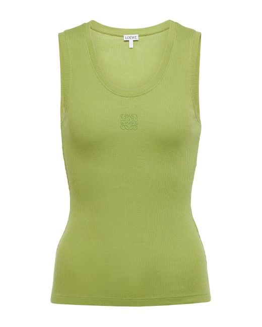 Loewe Green Anagram Cotton-blend Tank Top