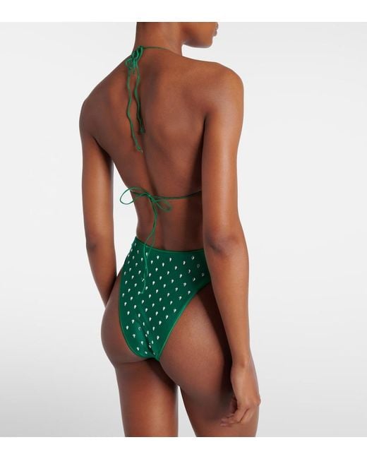 Oseree Green Gem Embellished Bikini