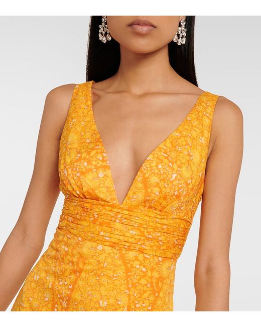 Giambattista Valli Yellow Printed Cotton Maxi Dress