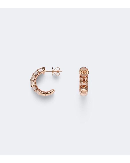 SHAY White 18Kt Rose Huggie Earrings With Diamonds