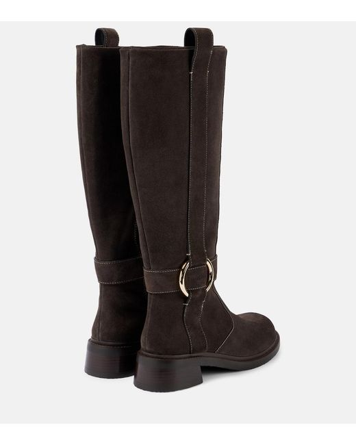 See By Chloé Black New Ring Suede Knee-High Boots
