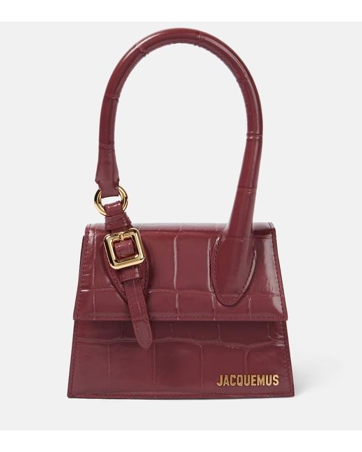 Jacquemus Red Le Chiquito Moyen Boucle Leather Tote Bag
