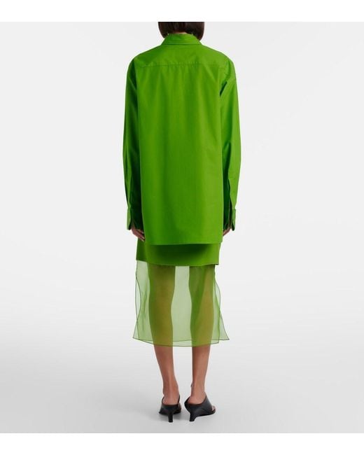 Khaite Green Sybil Layered Midi Skirt