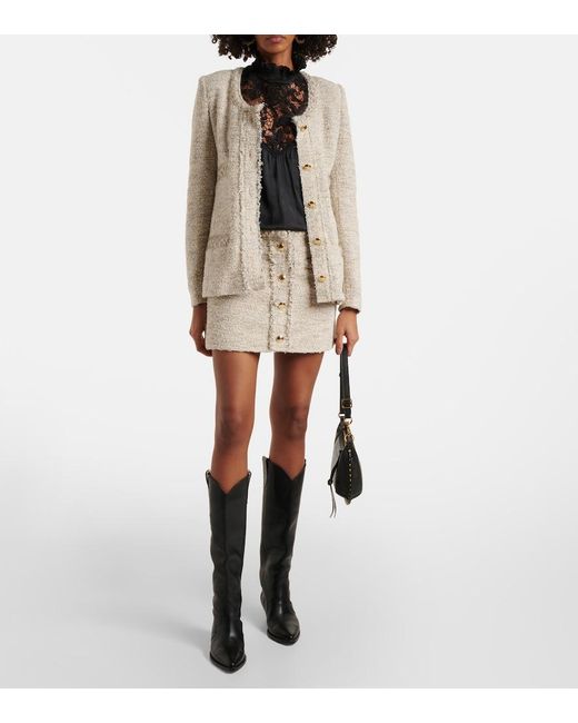 Isabel Marant Natural Gleny Tweed Miniskirt