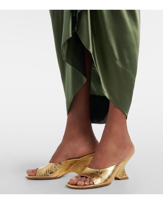 Dries Van Noten Metallic Leather Sandals