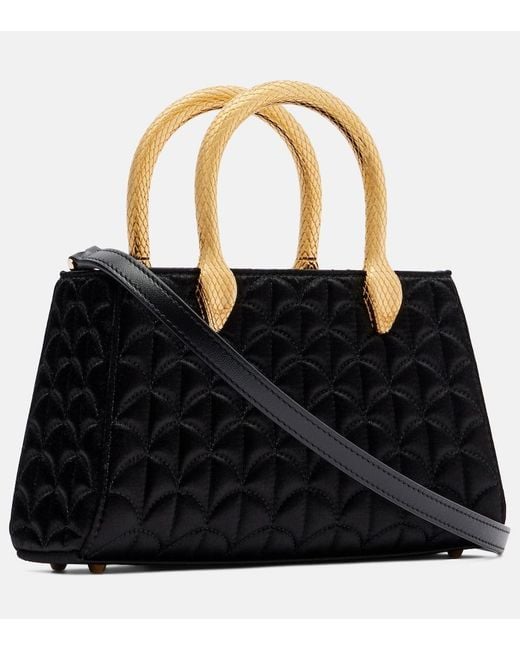 BVLGARI Black Serpentine Duette Satin Top-Handle Bag