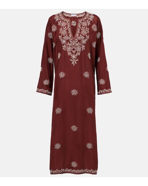 Tunique Brodee En Soie A Fleurs Juliet Dunn en coloris Red