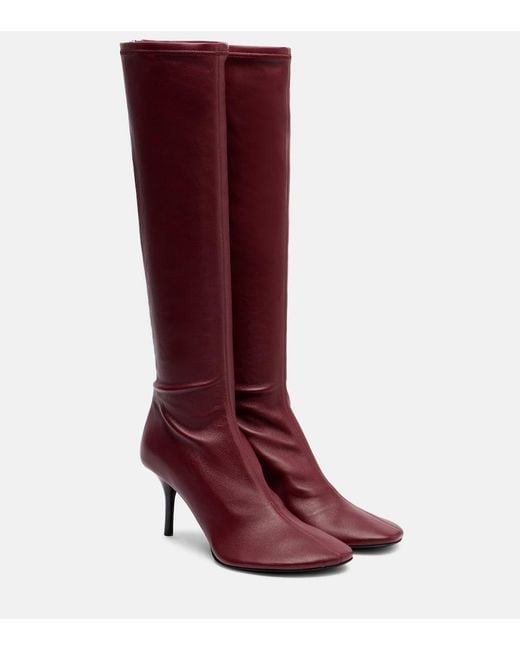 Acne Red 75 Leather Knee-High Boots