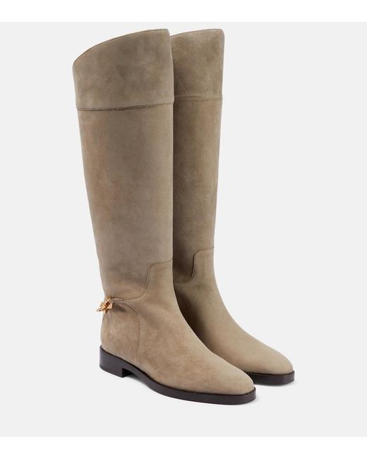 Jimmy Choo Brown Nell Suede Knee-High Boots