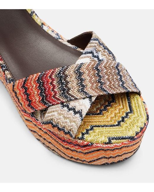 Missoni Metallic Julia Zigzag Lame Platform Sandals