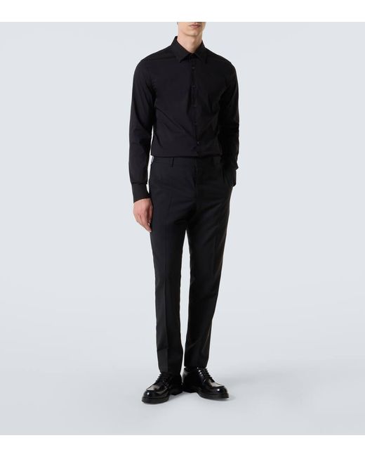 Prada Black Cotton-Blend Shirt for men