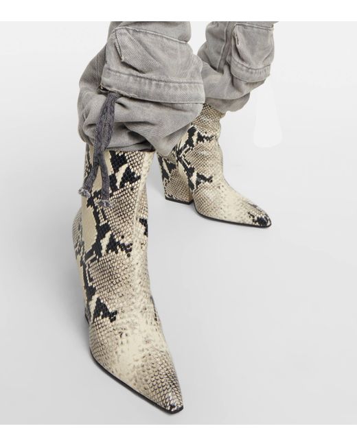 Paris Texas Multicolor Jane Snake-print Leather Ankle Boots