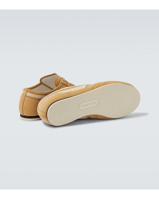 Tom Ford Natural Brook Suede Sneakers for men