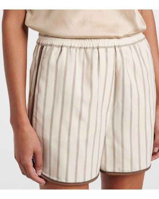 Brunello Cucinelli Natural High-Rise Bermuda Shorts