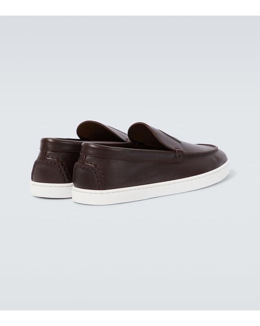 Christian Louboutin White Varsiboat Leather Boat Shoes for men