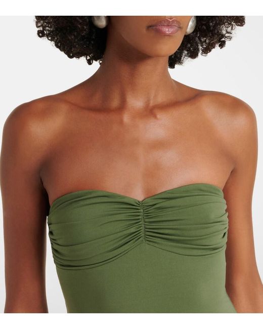 Bananhot Green Erin Gathered Maxi Dress