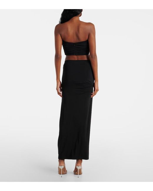 Christopher Esber Black Bezel Quartz Draped Crop Top