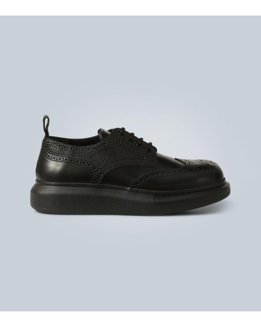 of black leather alexander mcqueen shoes