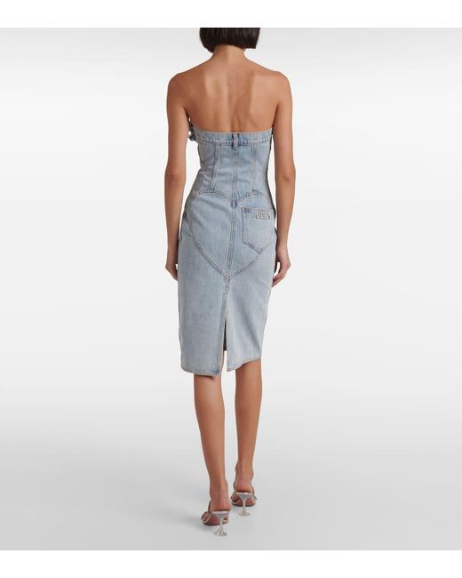 Area Blue Midikleid Aus Denim