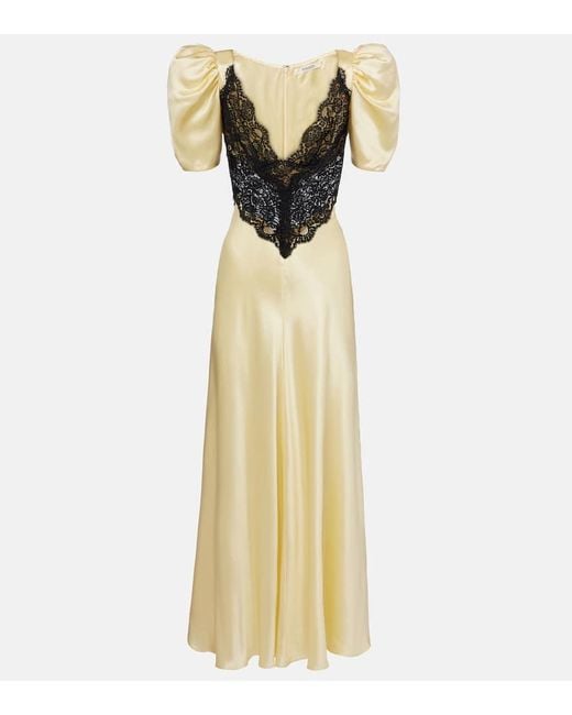 Rodarte Metallic Robe Aus Seide Mit Spitze