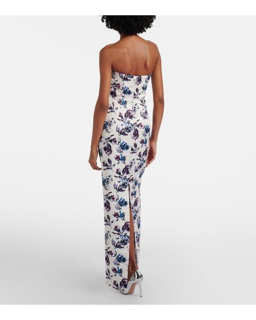 Emilia Wickstead White Laelia Floral Bustier Gown